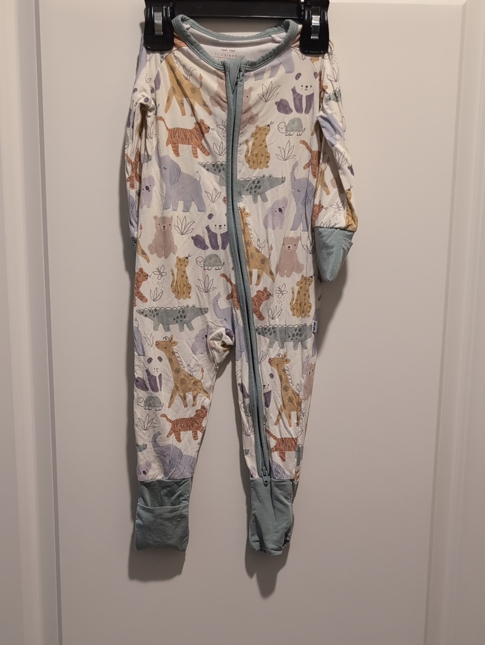 Little Sleepies Multicolor Safari Animal Footie with Sage Trim